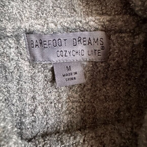 Barefoot Dreams Sweater Womens M CozyChic Lite Gray Cowl Turtleneck Soft Texture - Picture 3 of 7
